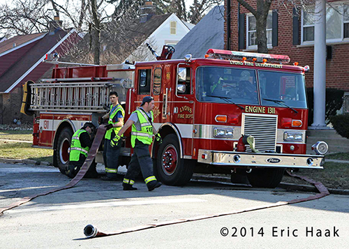 Pierce fire engine at fire scene