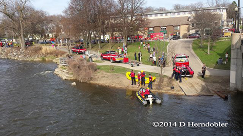 swift water rescue at damn
