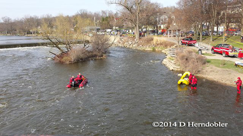 swift water rescue at damn