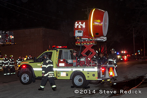 mobile ventilation unit at fire scene