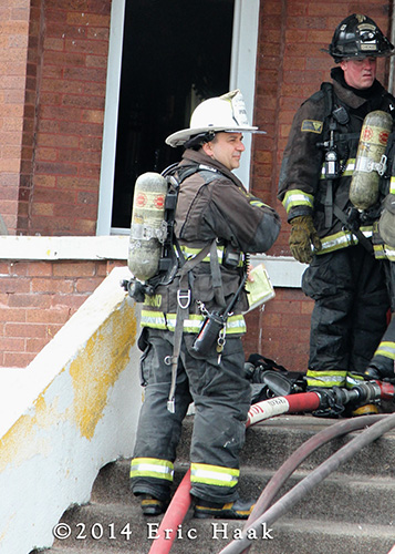 chief fire officer at fire scene