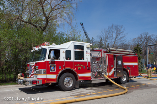 Deerfield FD Pierce fire engine at fire scene