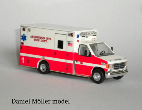 ambulance model made by hand