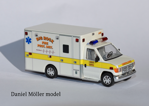 ambulance model made by hand