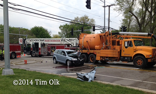 IDOT truck collides with car in Northbrook