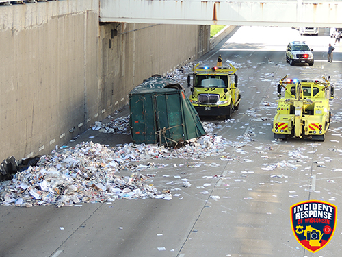 garbage dumpster crashes on Dan Ryan Expressway