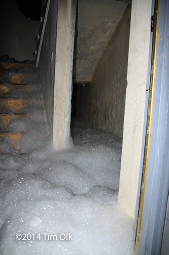 high expansion foam used to fight basement fire