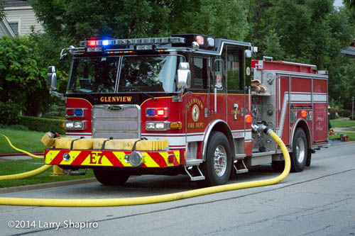 Pierce fire engine at a fire scene