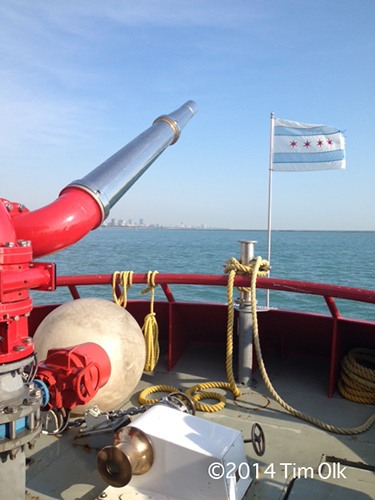aboard the Chicago fire boat The Christopher Wheatley Engine 2