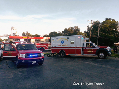 ambulance at fire scene