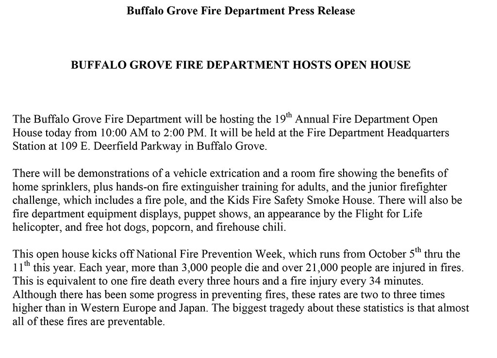 Buffalo Grove Fire Department open house