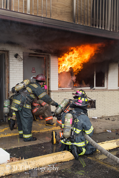 firemen training with live-fire