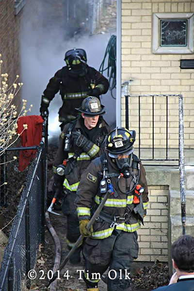 firemen at fire scene