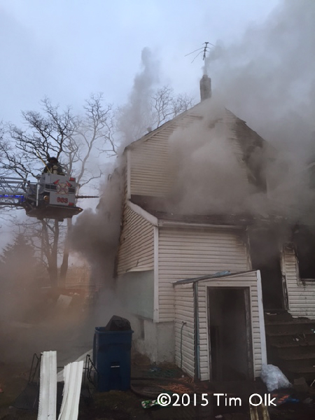 house fire with smoke