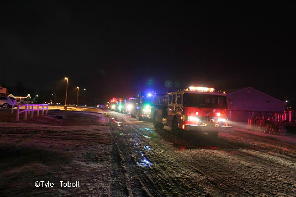 fire engines at night