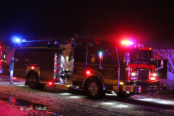 fire engine at night