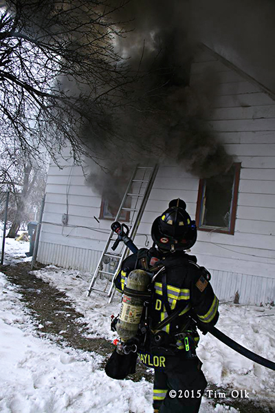 heavy smoke at house fire