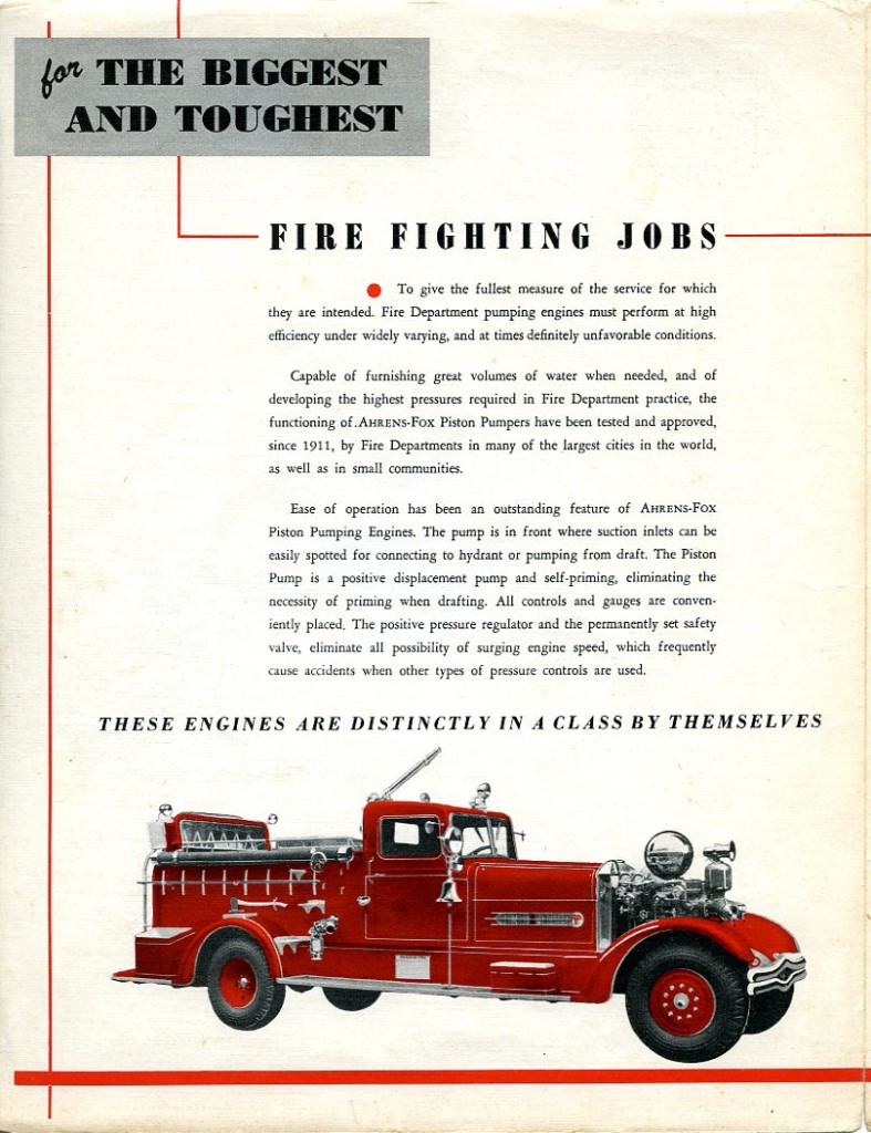 Ahrens Fox Fire Truck Brochure