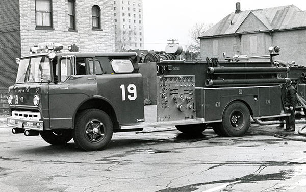 classic Ford Ward laFrance fire engine in Chicago