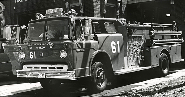 classic Ford Ward laFrance fire engine in Chicago