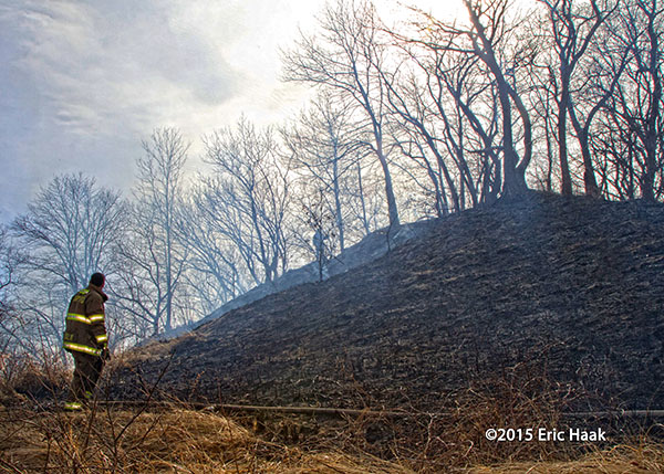 fireman after fighting brush fire