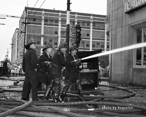 vintage photo of Chicago firemen at work