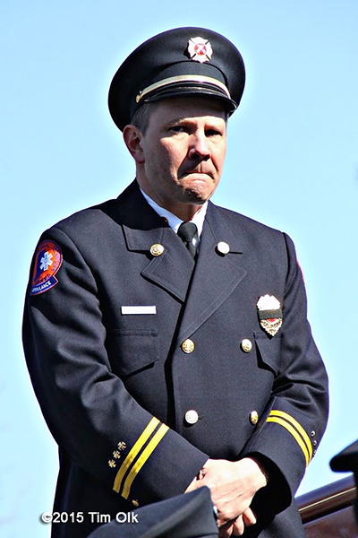 fireman at fire department funeral