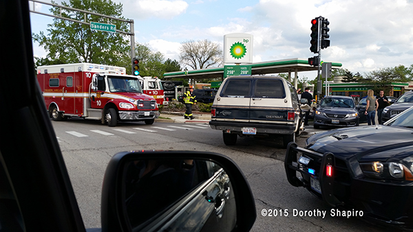 Freightliner ambulance at car crash
