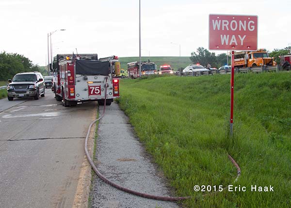 fire engine off highway ramp