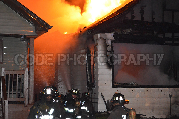 Chicago bungalow gutted by fire at night