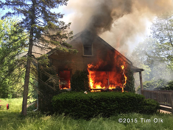house fully engulfed in fire