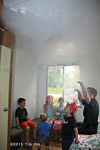 smoke house demonstration for children