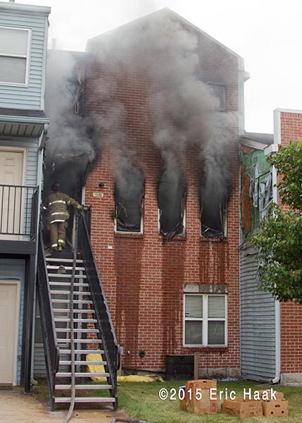 heavy smoke from apartment windows
