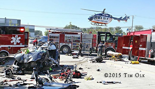 helicopter at scene of horrific crash
