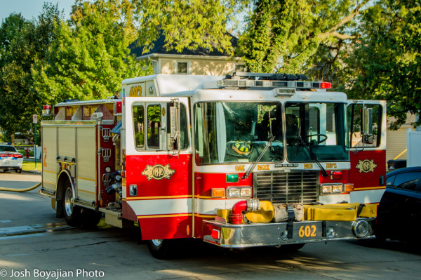 Oak Park FD fire engine at a fire scene
