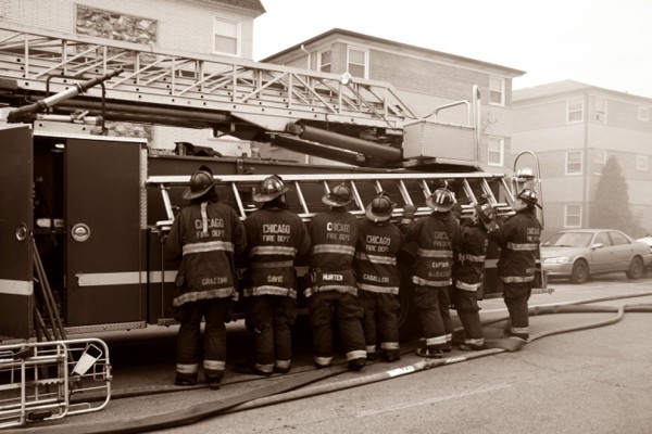 firemen working together