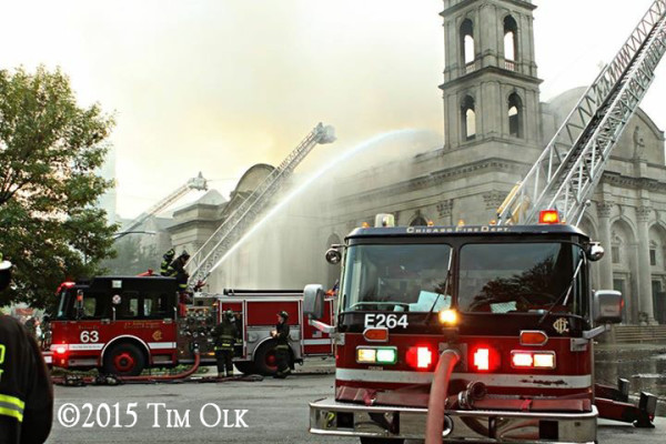 church fire in Chicago