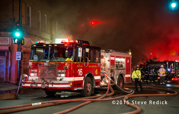 Chicago FD Engine 1+ at fire scene