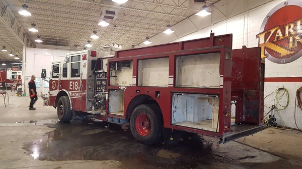 fire engine in the body shop