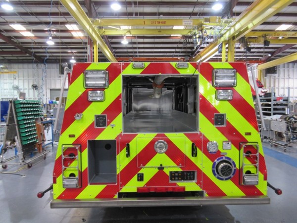 Fire truck being built for Chicago.