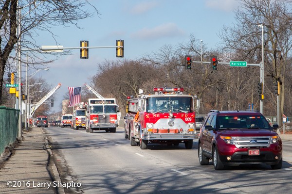 funeral procession for firefighter