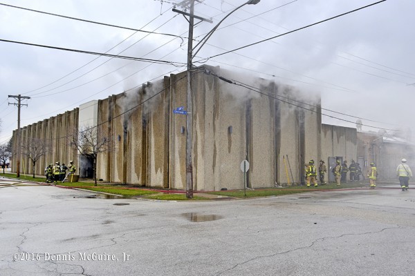 smoke from warehouse fire
