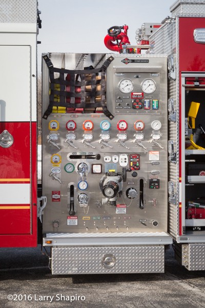 fire engine pump panel with rotary controls