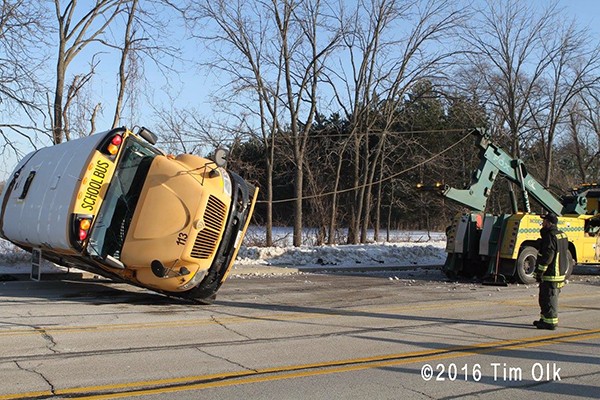 schoolbus that rolled over
