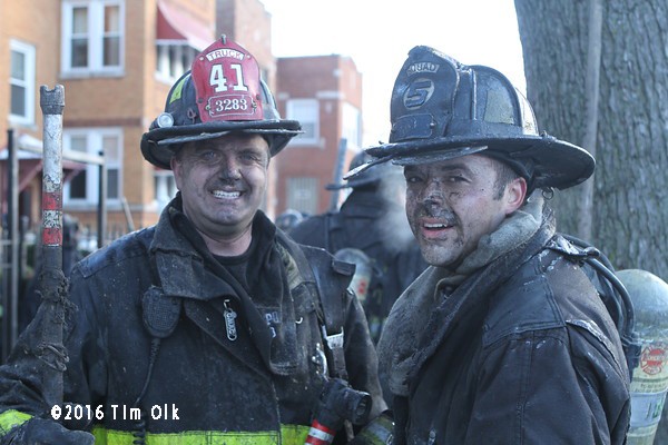 Chicago firefighters after a fire