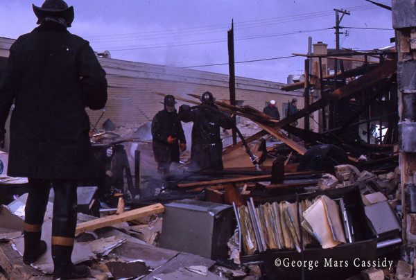 historic Chicago fire scene photo