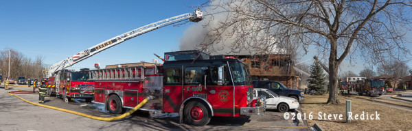 East Hazel Crest fire truck at fire scene