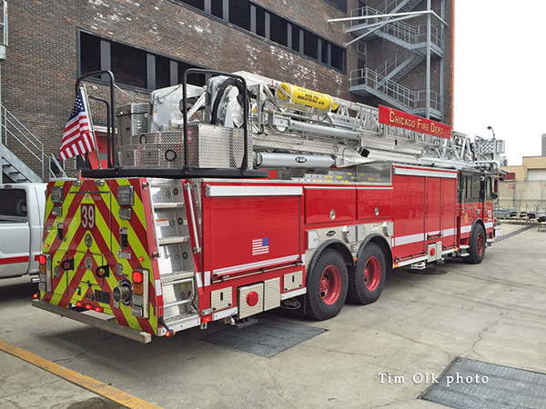 new E-ONE tower ladder for Chicago FD