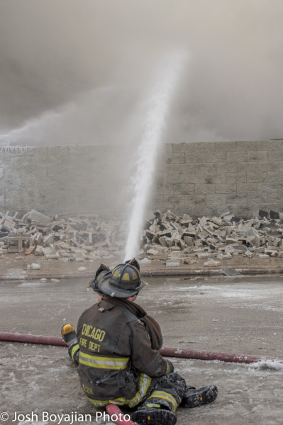 firefighters operate multi-versal at fire scene