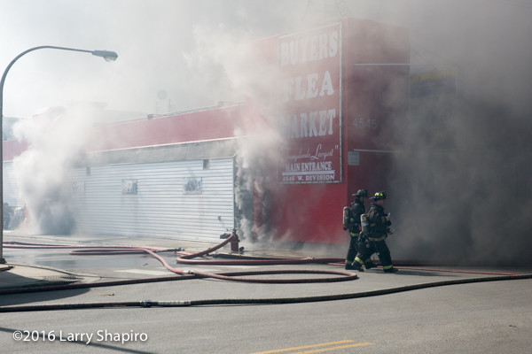 Chicago firefighters battle a huge fire